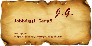 Jobbágyi Gergő névjegykártya